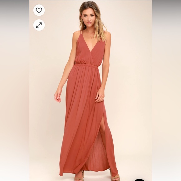 Lulus Lost in Paradise Rusty Rose Maxi Dress - Picture 1 of 8